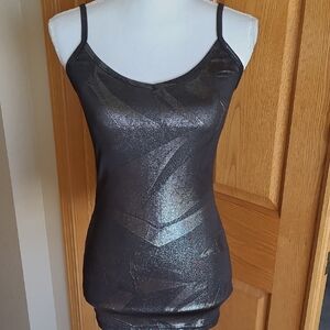 BKE Small Geometric Shiny Black Silver Tank